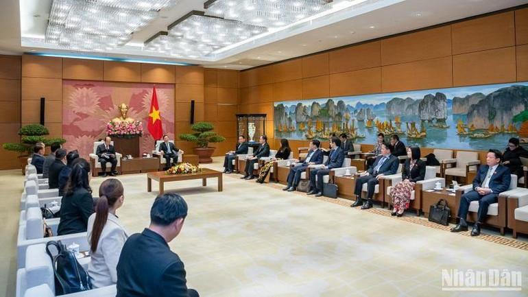 Quang cảnh buổi tiếp tại Nhà Quốc hội. (Ảnh: DUY LINH)