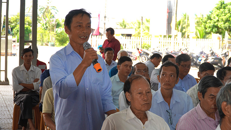 Nông dân huyện Châu Thành, tỉnh Đồng Tháp đánh giá cao về tính hiệu quả mà mô hình mang lại. (Ảnh: HỮU NGHĨA)