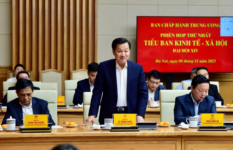 Phó Thủ tướng Lê Minh Khái phát biểu tại phiên họp.