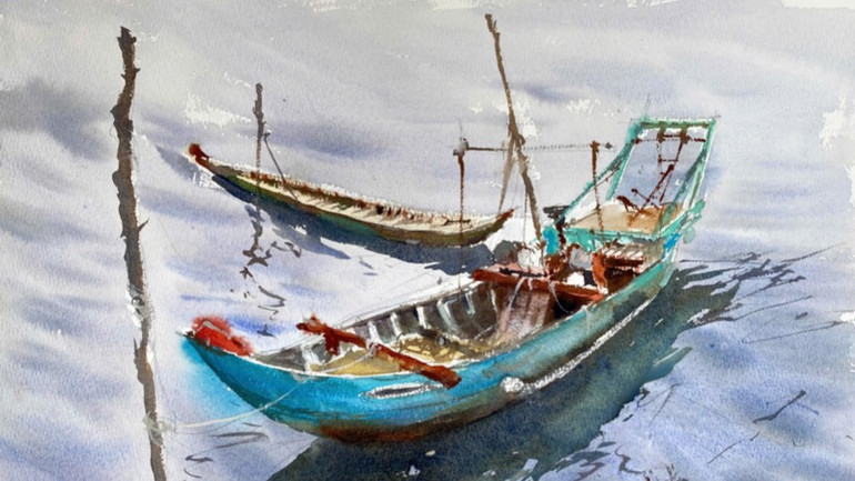 Tác phẩm "Neo đậu" của tác giả Chu Quốc Bình.