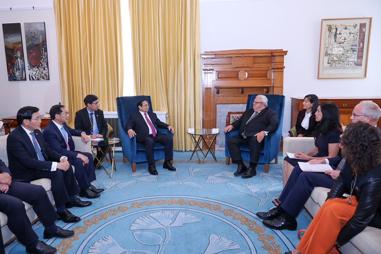 Quang cảnh buổi hội kiến. Ảnh: NHẬT BẮC/TTXVN