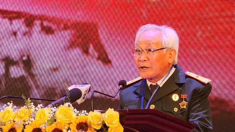 Cựu chiến binh Lê Xuân Giang, Trung đoàn 228 Pháo phòng không, đơn vị từng làm nhiệm vụ bảo vệ cầu Hàm Rồng.