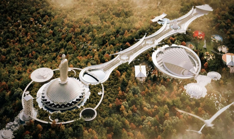 Phối cảnh Quần thể du lịch tâm linh và di tích lịch sử Am Tiên.