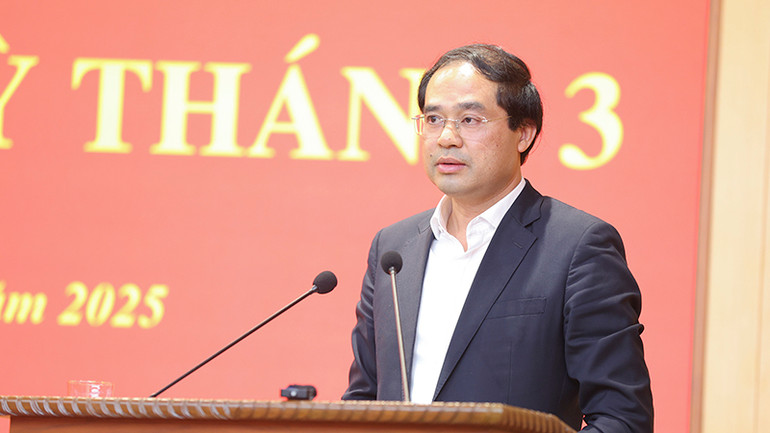 Bí thư Tỉnh ủy, Chủ tịch Ủy ban nhân dân tỉnh Lào Cai Trịnh Xuân Trường phát biểu kết luận phiên họp.