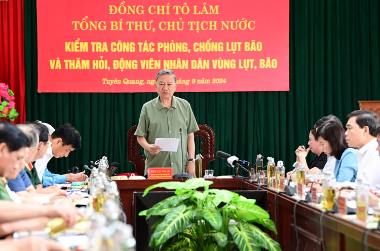 Tổng Bí thư, Chủ tịch nước Tô Lâm phát biểu tại buổi làm việc.