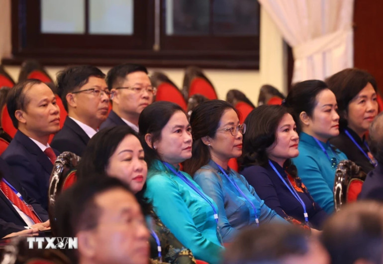 Các cán bộ tham gia Lớp Bồi dưỡng, cập nhật kiến thức, kỹ năng đối với cán bộ quy hoạch Ủy viên Trung ương Đảng khóa XIV (Lớp thứ hai). (Ảnh: Văn Điệp/TTXVN)