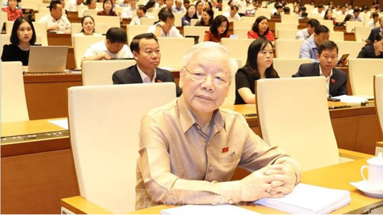 Tổng Bí thư Nguyễn Phú Trọng dự phiên chất vấn và trả lời chất vấn ngày 7/11/2023. (Ảnh: TTXVN)