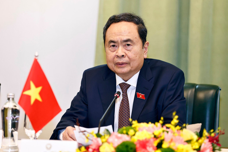 Chủ tịch Quốc hội Trần Thanh Mẫn phát biểu. (Ảnh: Doãn Tấn/TTXVN)