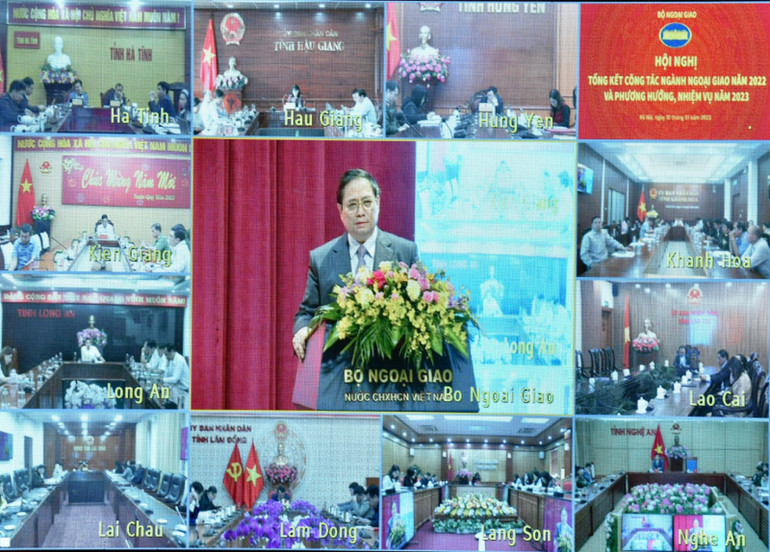Hội nghị trực tuyến đến 63 tỉnh thành và 94 cơ quan ngoại giao ở nước ngoài.