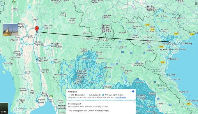 Bản đồ tâm chấn trận động đất.