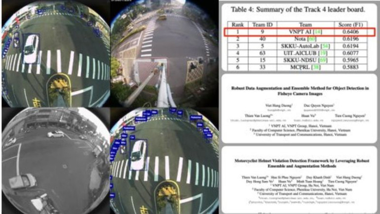 VNPT đạt giải tại hạng mục phát hiện vật thể từ camera mắt cá. Đây là hạng mục có độ phức tạp rất cao.