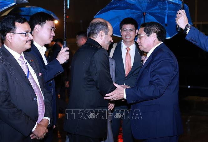 Lễ tiễn Thủ tướng Phạm Minh Chính rời Hà Nội, lên đường thăm cấp Nhà nước tới Ấn Độ. (Ảnh: TTXVN)