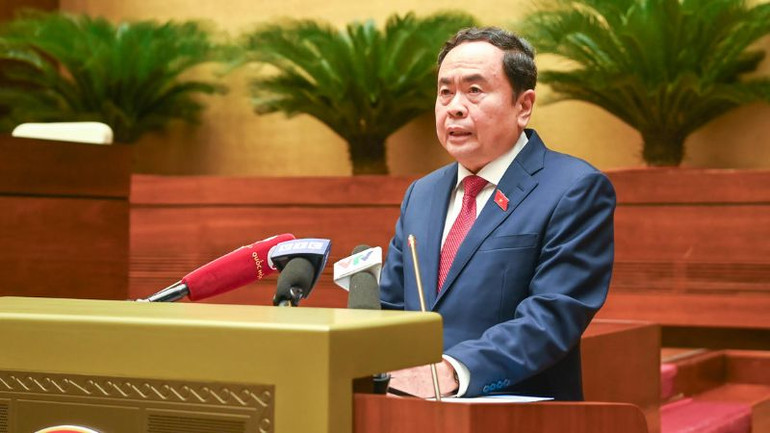 Chủ tịch Quốc hội Trần Thanh Mẫn phát biểu chỉ đạo tại buổi lễ.