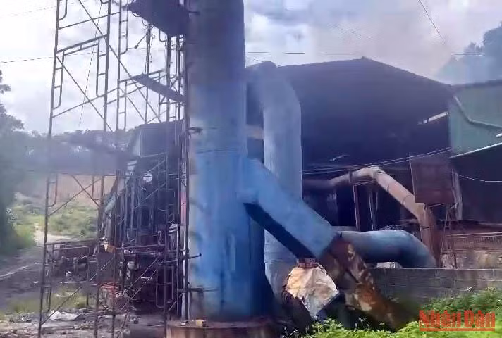 Nhà máy xử lý chất thải rắn sinh hoạt thành phố Bảo Lộc tại thời điểm kiểm tra, phát hiện vi phạm về môi trường.