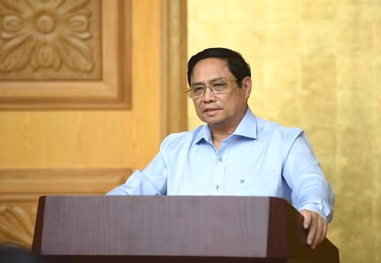Thủ tướng Phạm Minh Chính phát biểu tại buổi làm việc. (Ảnh: TRẦN HẢI)