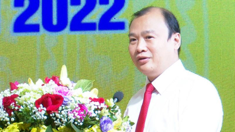 Đồng chí Lê Hải Bình, Phó trưởng Ban Tuyên giáo Trung ương phát biểu khai mạc hội thi.