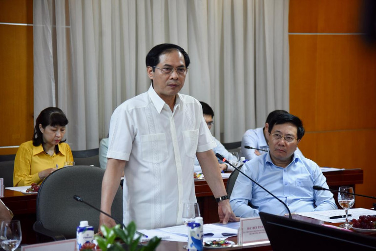 Bộ trưởng Ngoại giao Bùi Thanh Sơn phát biểu tại hội nghị.