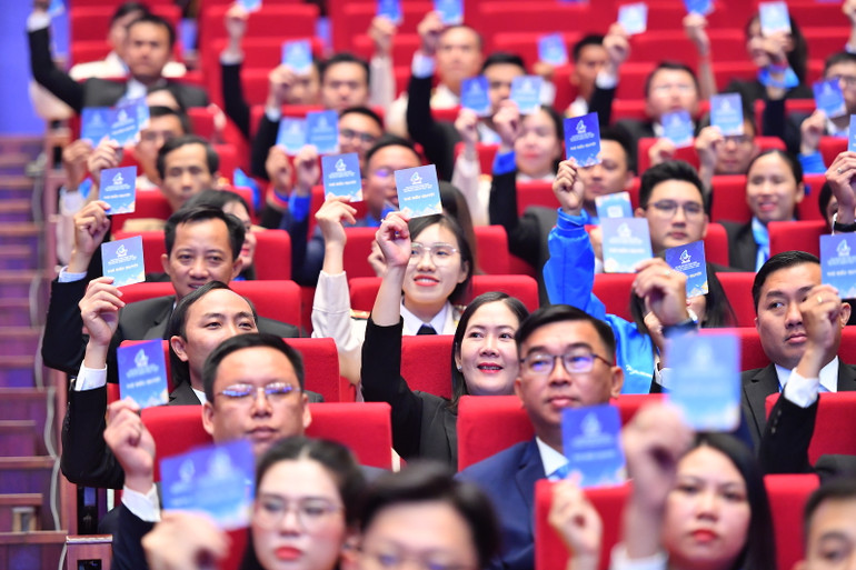 Những gương mặt trẻ tiêu biểu về dự Đại hội đại biểu toàn quốc Hội Liên hiệp Thanh niên Việt Nam lần thứ IX, nhiệm kỳ 2024-2029. (Ảnh: LINH PHAN)