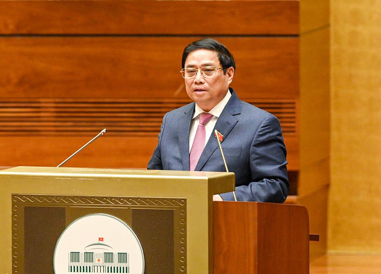 Thủ tướng Phạm Minh Chính trình bày Báo cáo kết quả thực hiện Kế hoạch phát triển kinh tế-xã hội năm 2022; dự kiến Kế hoạch phát triển kinh tế-xã hội năm 2023.