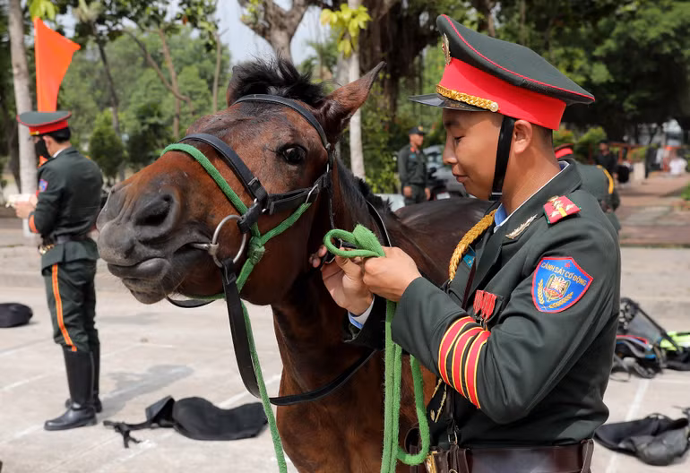 Thoải mái sau giờ tập luyện.