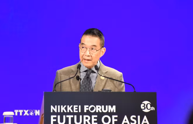 Ngoại trưởng Thái Lan Maris Sangiampongsa phát biểu tại Hội nghị Tương lai châu Á lần thứ 30. (Ảnh: Nguyễn Tuyến/TTXVN