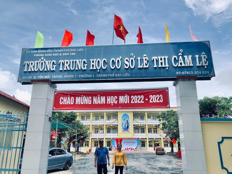 Trường THCS Lê Thị Cẩm Lệ, thành phố Bạc Liêu, vừa được đầu tư xây dựng khang trang. (Ảnh: TRỌNG DUY).