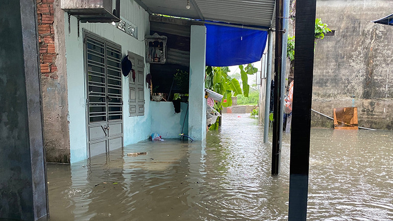 Nhiều ngôi nhà nước đã ngập sâu.