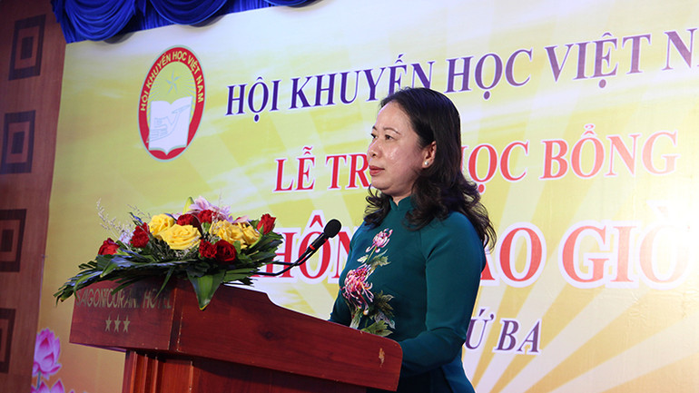 Phó Chủ tịch nước Võ Thị Ánh Xuân phát biểu tại buổi lễ.