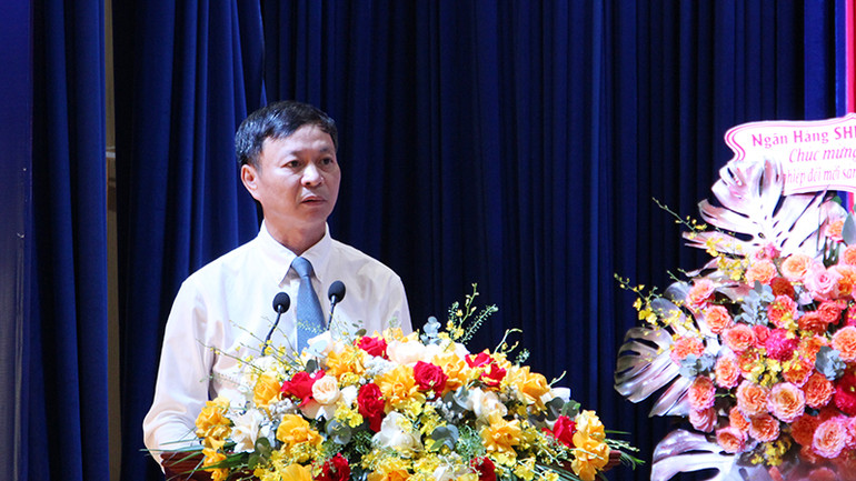 Thứ trưởng Khoa học và Công nghệ Hoàng Minh phát biểu.