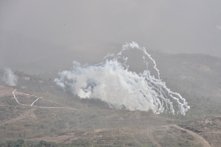 Khu vực diễn tập. (Ảnh: TRẦN HẢI)