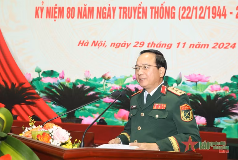 Thượng tướng Trịnh Văn Quyết phát biểu tại buổi gặp mặt. (Ảnh: qdnd.vn)