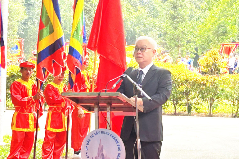 Bí thư Tỉnh ủy Bình Dương Nguyễn Văn Lợi phát biểu ý kiến tại buổi lễ.