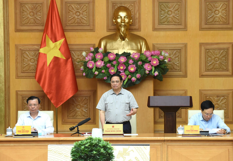 Thủ tướng Phạm Minh Chính phát biểu tại cuộc họp. (Ảnh: Trần Hải)