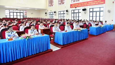 Quang cảnh Đại hội làm trước để rút kinh nghiệm của Đảng bộ bộ phận Hải đội 512, Vùng 5 Hải quân.