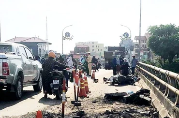 Hiện trường vụ tai nạn.