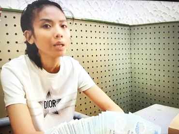 Đối tượng Nguyễn Thanh Hoài tại cơ quan Công an.