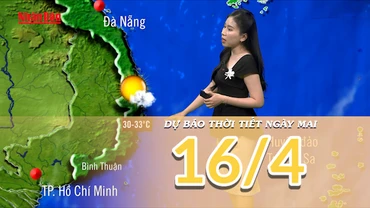 [Video] Dự báo thời tiết đêm nay và ngày mai 16/4/2025: Mưa dông ở khu vực phía Nam 