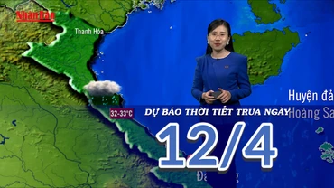 [Video] Dự báo thời tiết trưa ngày 12/4/2025: Mưa dông do tác động từ không khí lạnh
