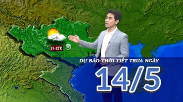 [Video] Dự báo thời tiết trưa ngày 14/5/2025: Các khu vực xuất hiện mưa rào và dông về chiều tối