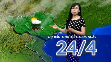 [Video] Dự báo thời tiết trưa ngày 24/4/2025: Mưa dông rải rác khiến nắng nóng được thu hẹp