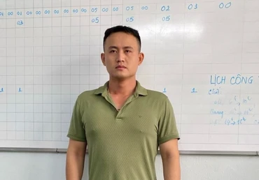 Ngô Minh Thông tại cơ quan công an.