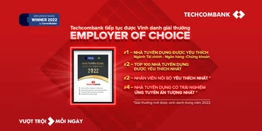 Techcombank dẫn đầu danh sách “100 Nhà tuyển dụng được yêu thích nhất"