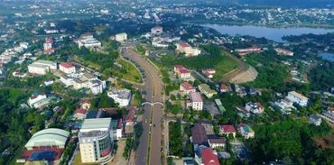 Quang cảnh Thành phố Gia Nghĩa, tỉnh Đắk Nông nhìn từ trên cao.