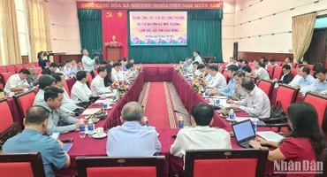 Quang cảnh buổi làm việc của Đoàn công tác Bộ Công thương, Bộ Tài nguyên và Môi trường với tỉnh Đắk Nông.