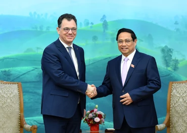 Thủ tướng Phạm Minh Chính đón Bộ trưởng Kinh tế, Doanh nghiệp và Du lịch Romania Stefan-Radu Oprea. 