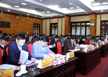 Toàn cảnh hội nghị Triển khai kế hoạch phát triển kinh tế - xã hội năm 2022.