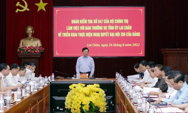Đoàn công tác của Bộ Chính trị làm việc với Ban Thường vụ Tỉnh ủy Lai Châu.