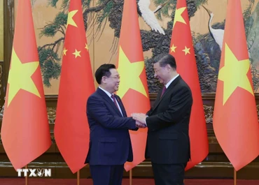 [Ảnh] Chủ tịch Quốc hội Vương Đình Huệ hội kiến Tổng Bí thư, Chủ tịch nước Trung Quốc Tập Cận Bình