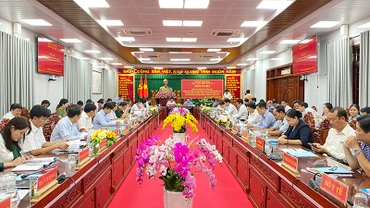 Đại biểu dự hội nghị tổng kết công tác tuyên giáo tỉnh Trà Vinh.