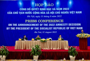 Họp báo công bố đặc xá năm 2022.